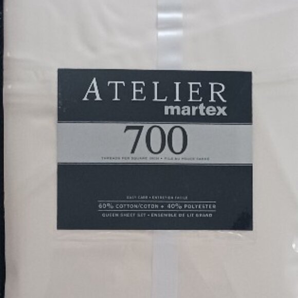 Queen Sheet Set - Atelier Martex ,700 Count 60% Cotton, 40% Polyester, Ivory - Picture 4 of 4